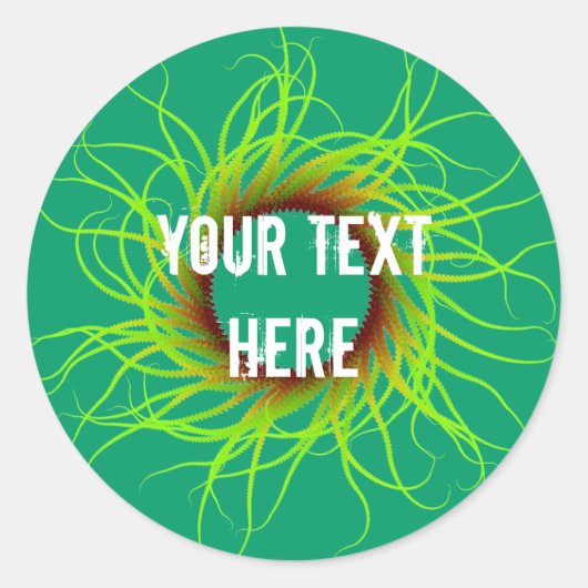 Abstracte spiraal ronde sticker (Voorkant)