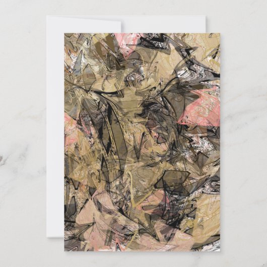 Abstracte spiraal roze zwart & gouden feest uitnod kaart (Achterkant)