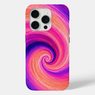 Abstracte Spiraal Verf Draai Patroon iPhone 15 Pro Case