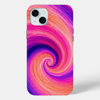 Abstracte Spiraal Verf Wervelend Patroon iPhone 15 Mini Hoesje