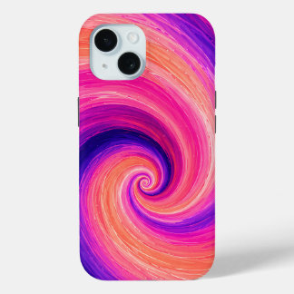 Abstracte spiraal verf wervelend patroon iPhone 15 case