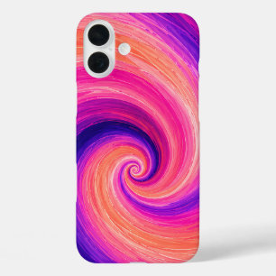 Abstracte Spiraal Verf Wervelend Patroon iPhone 16 Plus Hoesje