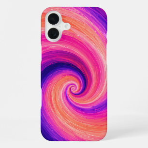 Abstracte Spiraal Verf Wervelend Patroon iPhone 16 Plus Hoesje