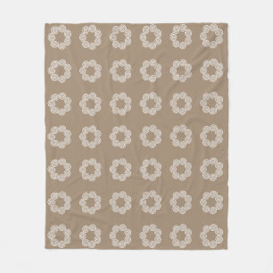 Abstracte spiraalcirkelpatroon op geluksbeige fleece deken