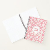 Abstracte spiraalcirkels in lichtroze en wit notitieboek (Binnen)