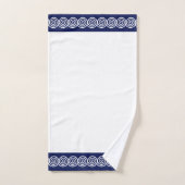 Abstracte spiraalcirkels in Navy Blue & White Bath Bad Handdoek (Handdoek)