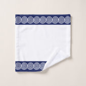 Abstracte spiraalcirkels in Navy Blue & White Bath Bad Handdoek (Wasdoekje)