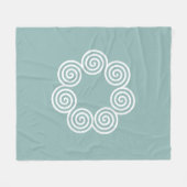 Abstracte spiraalcirkels in Silvery Blue en White Fleece Deken (Voorkant (Horizontaal))