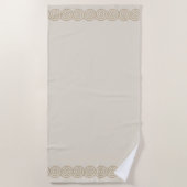 Abstracte spiraalcirkels op licht zand-beige strandlaken (Voorkant)