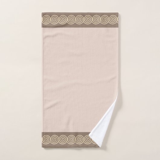 Abstracte spiraalcirkels op lichtbeige handheld bad handdoek (Handdoek)