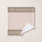 Abstracte spiraalcirkels op lichtbeige handheld bad handdoek (Wasdoekje)