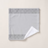 Abstracte spiraalcirkels op lichtzilvergrijze omhu bad handdoek (Wasdoekje)