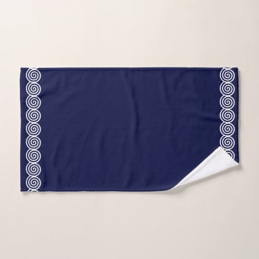 Abstracte spiraalcirkels op Navy Blue Bad Handdoek (Handdoek)