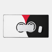 Abstracte spiraalcirkels op zwart-wit bureaumat (Keyboard & Muis)