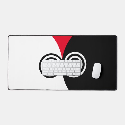 Abstracte spiraalcirkels op zwart-wit bureaumat (Keyboard & Muis)