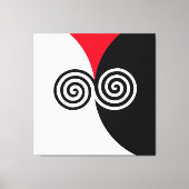 Abstracte spiraalcirkels op zwart-wit canvas afdruk (Voorkant)