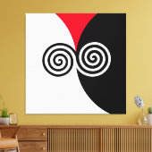 Abstracte spiraalcirkels op zwart-wit canvas afdruk (Insitu (Woonkamer))