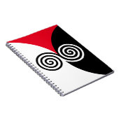 Abstracte spiraalcirkels op zwart-wit notitieboek (Rechterzijde)