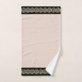 Abstracte spiraalcirkels op zwarte en beige keuken bad handdoek (Handdoek)