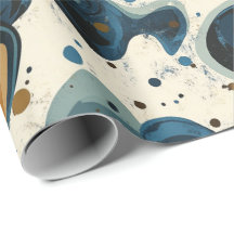 Abstracte spiraalpatroon in aardse blues voor papa