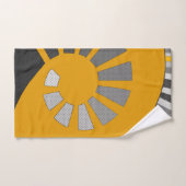 Abstracte spiraalvorm, polkadots, grijs, geel bad handdoek (Handdoek)