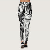 Abstracte spiraalvormig zwart-witzwembad leggings (Achterkant)