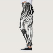 Abstracte spiraalvormig zwart-witzwembad leggings (Links)