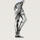 Abstracte spiraalvormig zwart-witzwembad leggings (Rechts)