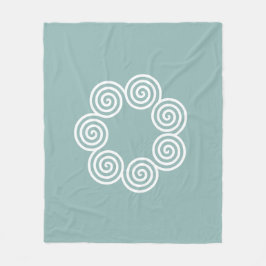 Abstracte spiraalvormige cirkels in zilverkleurig  fleece deken