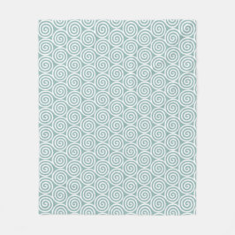 Abstracte spiraalvormige cirkels in zilverkleurig  fleece deken