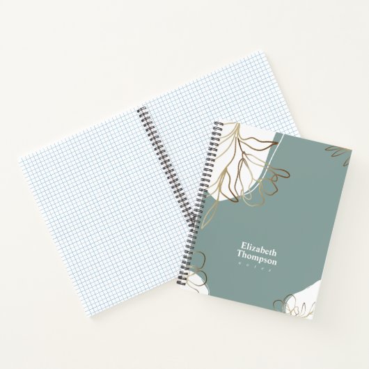Abstracte spiral notebook met mint en moss notitieboek (Binnen)