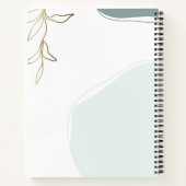 Abstracte spiral notebook met mint en moss notitieboek (Achterkant)