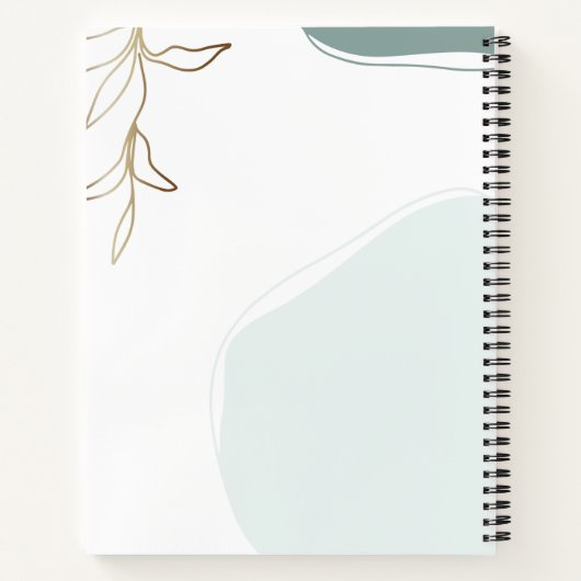 Abstracte spiral notebook met mint en moss notitieboek (Achterkant)