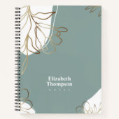 Abstracte spiral notebook met mint en moss notitieboek (Voorkant)