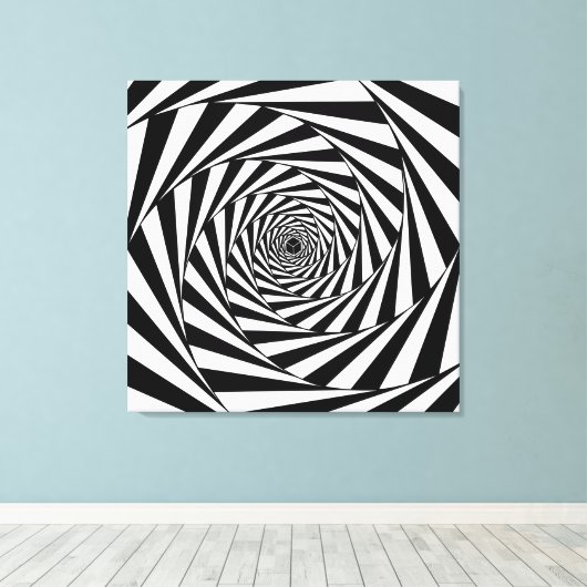 Abstracte spirale trappenart voor zwart-wit canvas afdruk (Insitu (Houten vloer))
