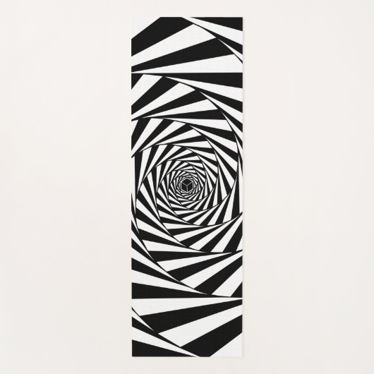 Abstracte spirale trappenart voor zwart-wit yogamat (Voorkant)