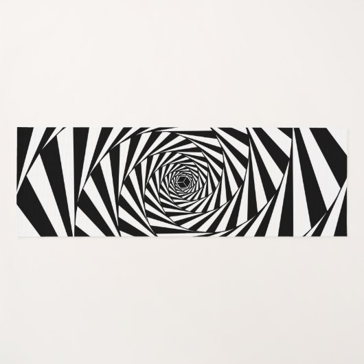 Abstracte spirale trappenart voor zwart-wit yogamat (Voorkant (horizontaal))