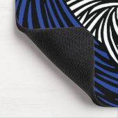 Abstracte spiralen - blauw, wit en rood muismat (Hoek)