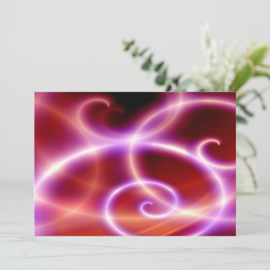 Abstracte Spiralen Digitale Kunst Uitnodiging (Staand voorkant)