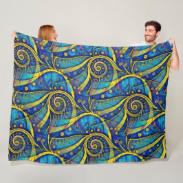 Abstracte spiralen van energie - naadloos patroon  fleece deken