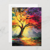 Abstracte Spirituele Natuur Levensboom Aankondigingskaart (Voorkant / Achterkant)