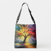 Abstracte Spirituele Natuur Levensboom Crossbody Tas (Achterkant)