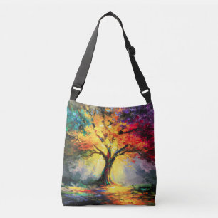 Abstracte Spirituele Natuur Levensboom Crossbody Tas