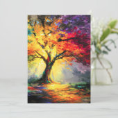 Abstracte Spirituele Natuur Levensboom Feestdagenkaart (Staand voorkant)