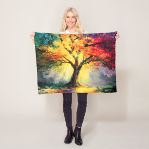 Abstracte Spirituele Natuur Levensboom Fleece Deken
