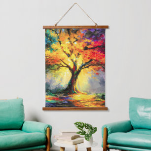 Abstracte Spirituele Natuur Levensboom Hangend Wandkleed