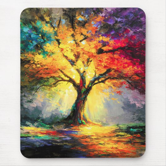 Abstracte Spirituele Natuur Levensboom Muismat (Voorkant)