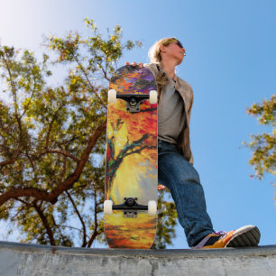 Abstracte Spirituele Natuur Levensboom Persoonlijk Skateboard