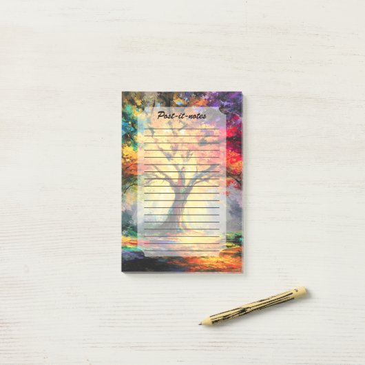 Abstracte Spirituele Natuur Levensboom Post-it® Notes (Op bureau)