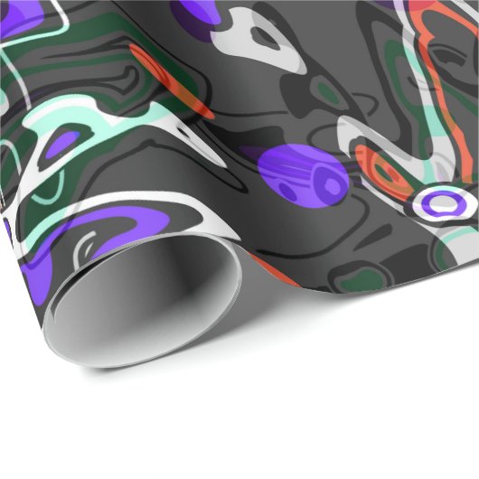 Abstracte splaatstpenseel modern, stijlvol fashion cadeaupapier (Rol Hoek)